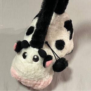 HOPEARL MUSICAL GLOW IN THE DARK LIGHT UP COW PLUSH HANDBAG STUFFED ANIMAL